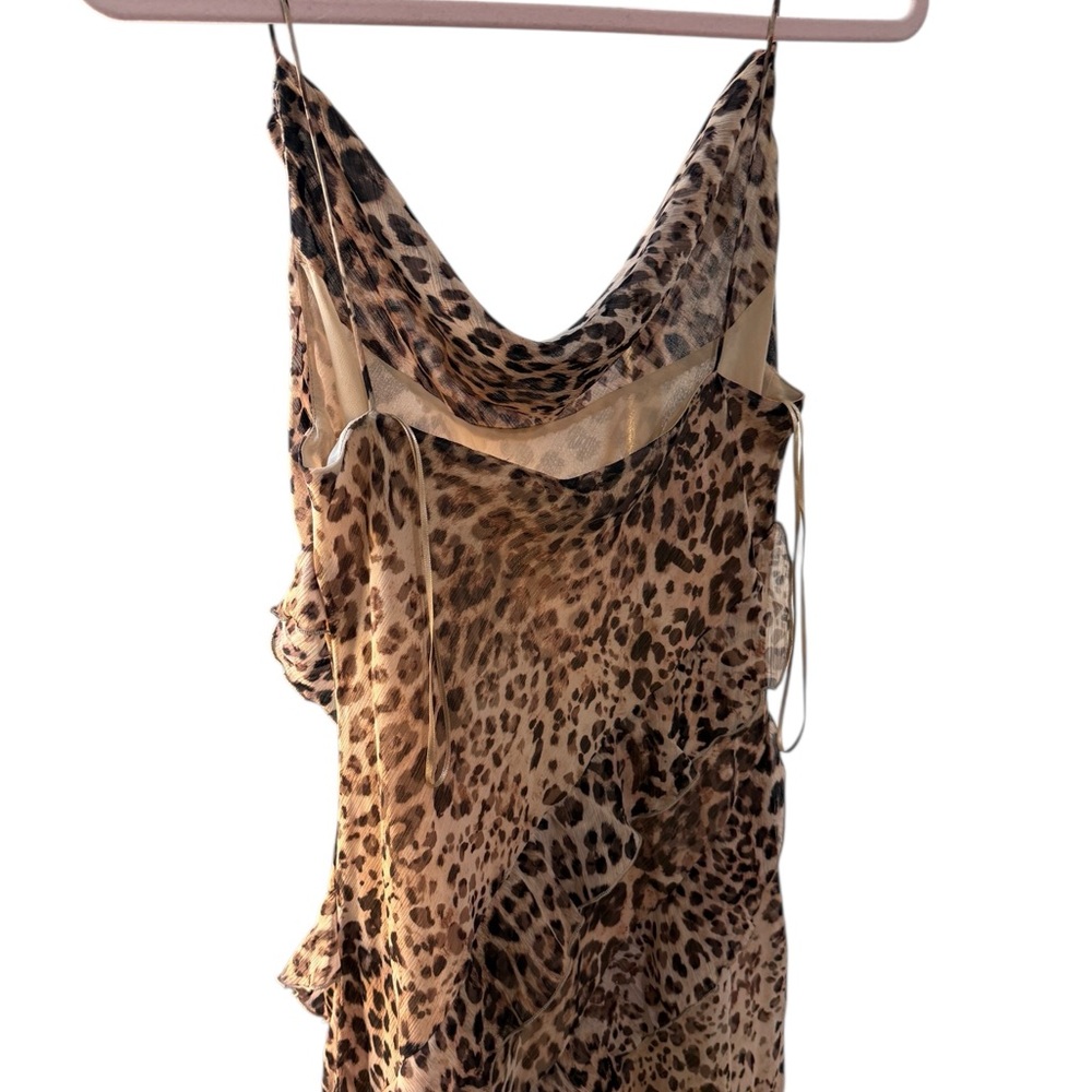 Mango Ruffled Leopard Print Dress - Picture 4 of 6